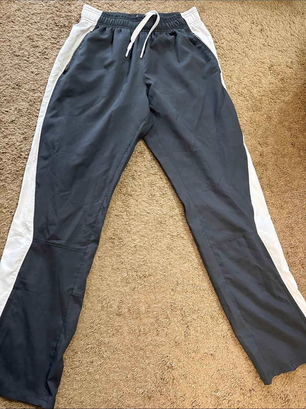 Russel Athletics 90’s Large Men's Grey Track Pants with White Side Stripes